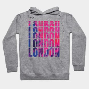 Colourful textured London typography design Hoodie